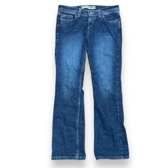 Y2K Express Precision Fit Stretch Low Slung Flare Jeans Medium Wash Size 5/6 S - Picture 1 of 15